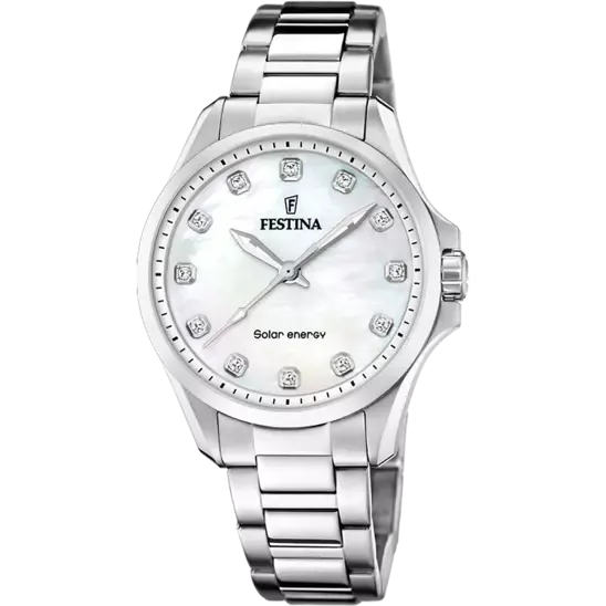 Festina Solar Energy Cream Dial Stainless Steel 316L Women's Watch F20654/1