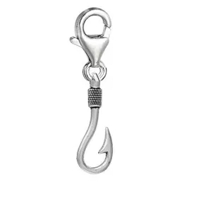 Fisherman's Fish Hook Tool Clip on Pendant Charm for Bracelet or Necklace