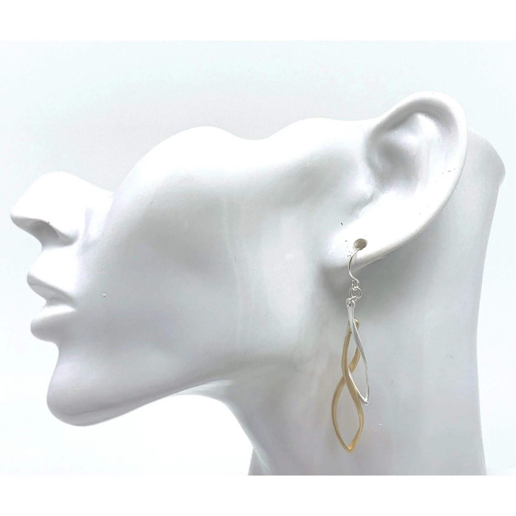 Gold & Silver Twisted Hoop Earrings