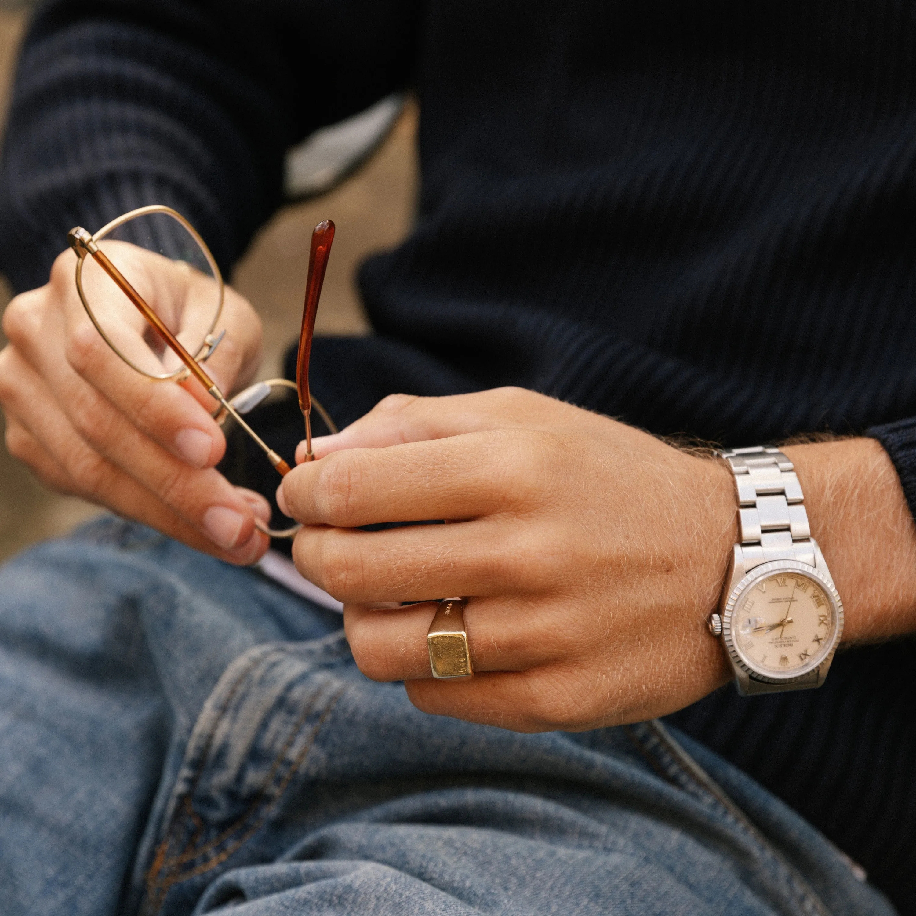 Gold Square Signet Ring