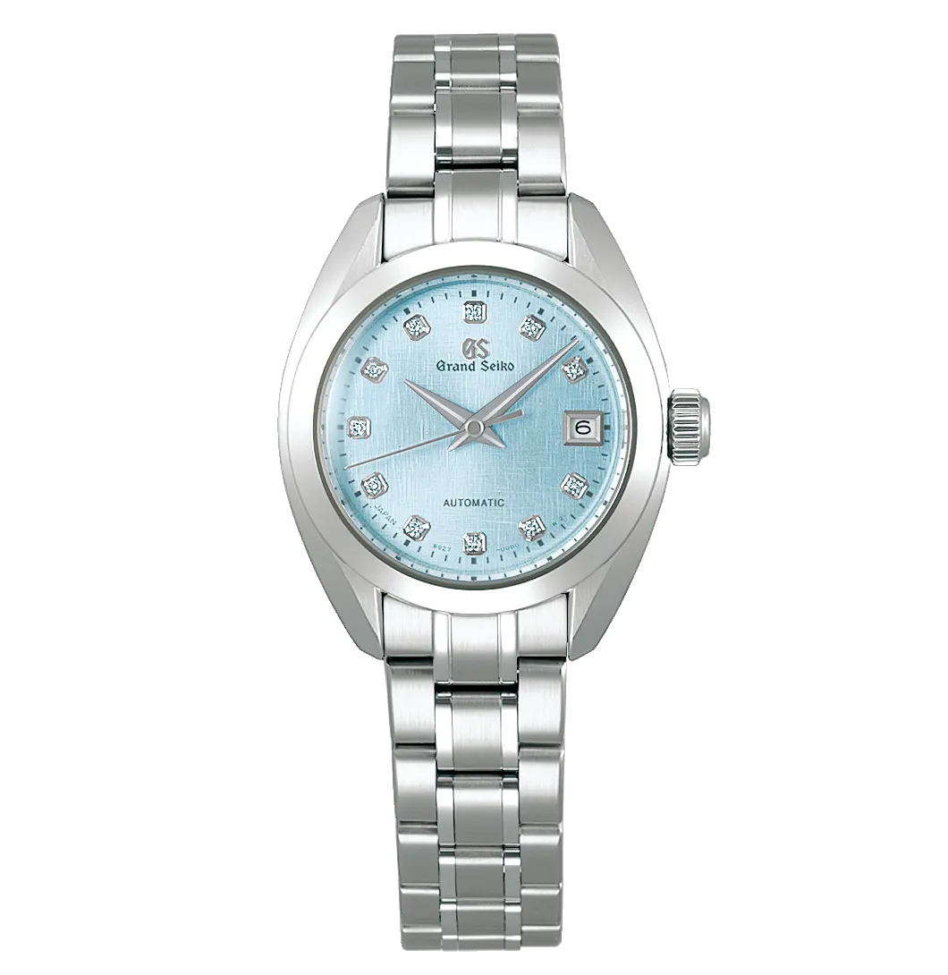 Grand Seiko Elegance Watch with Light Blue Dial and Diamonds, 27.8mm