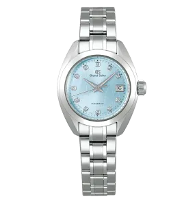 Grand Seiko Elegance Watch with Light Blue Dial and Diamonds, 27.8mm