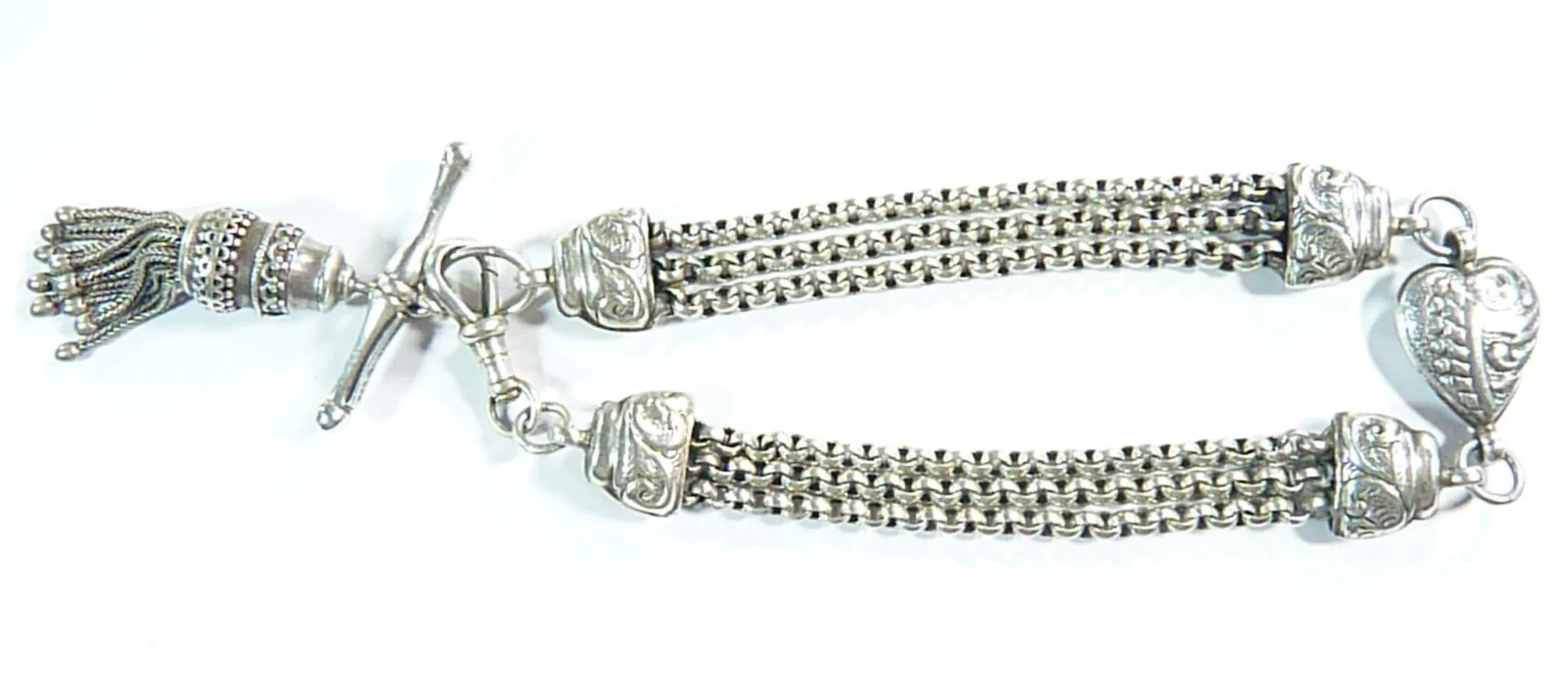 Hallmarked Silver Albertina Chain Wedding Bracelet Victorian Sterling Silver Bracelet