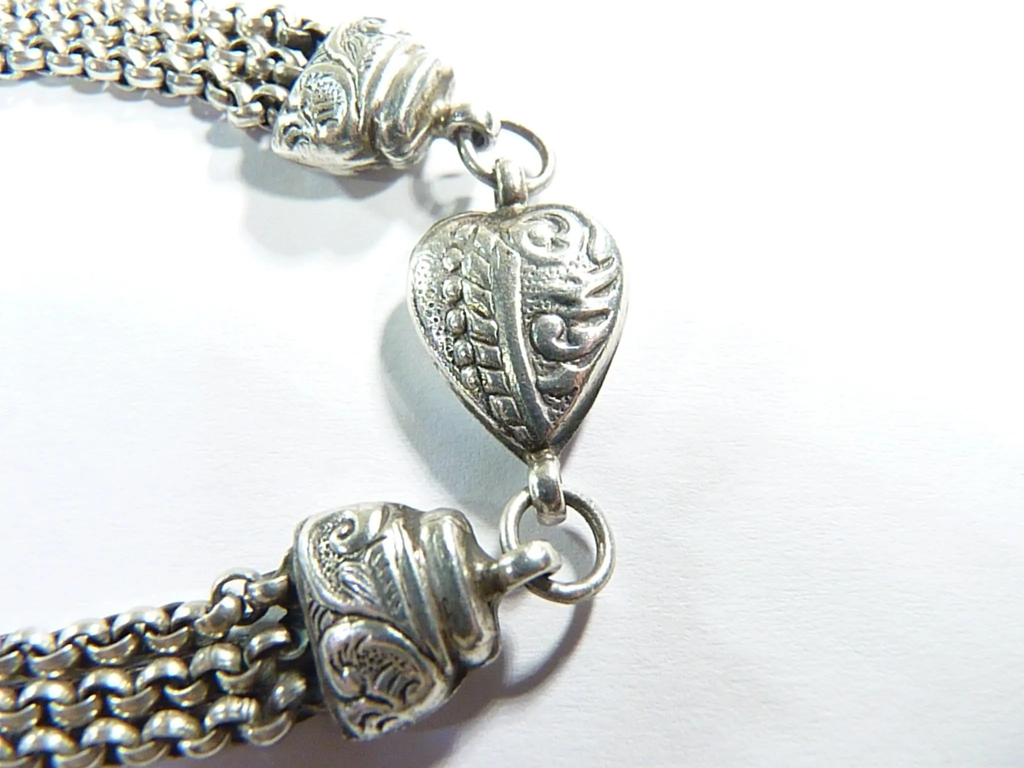 Hallmarked Silver Albertina Chain Wedding Bracelet Victorian Sterling Silver Bracelet