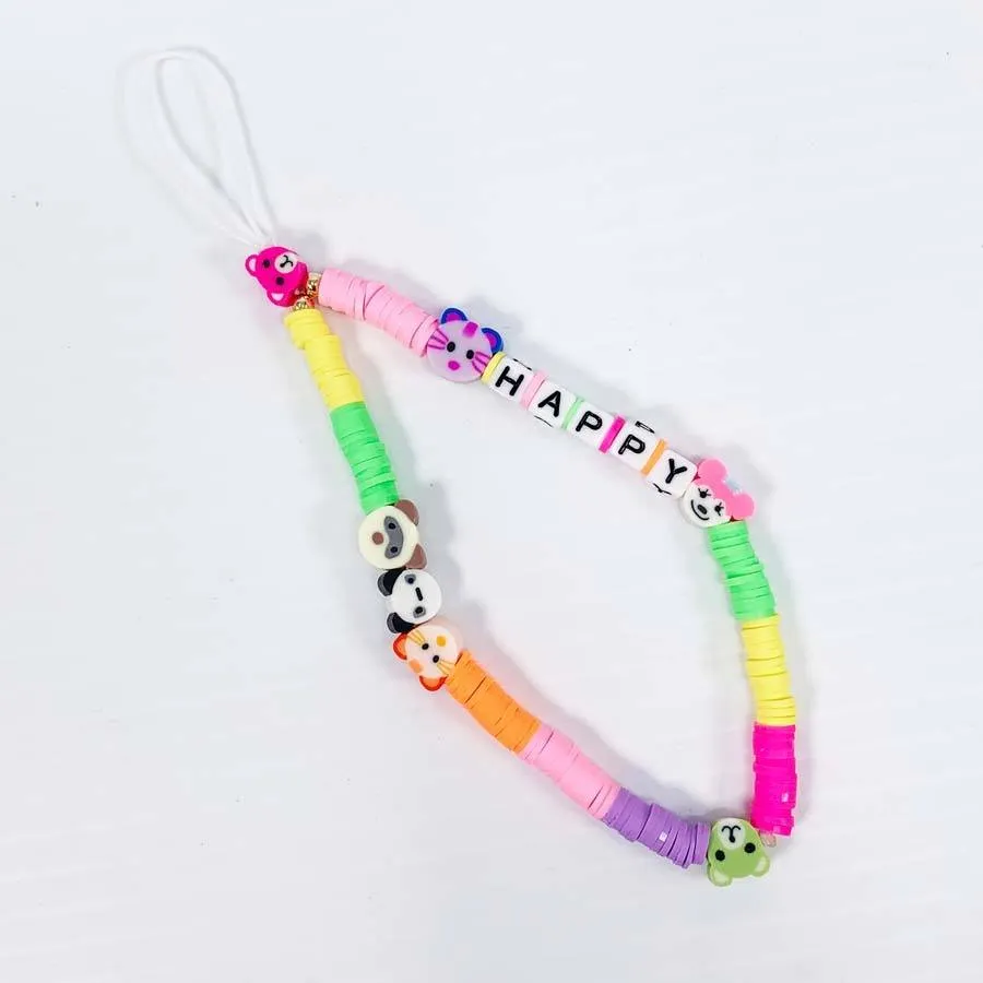 Happy Cute Animal Friends Beaded Phone Strap 2108 (12 units)