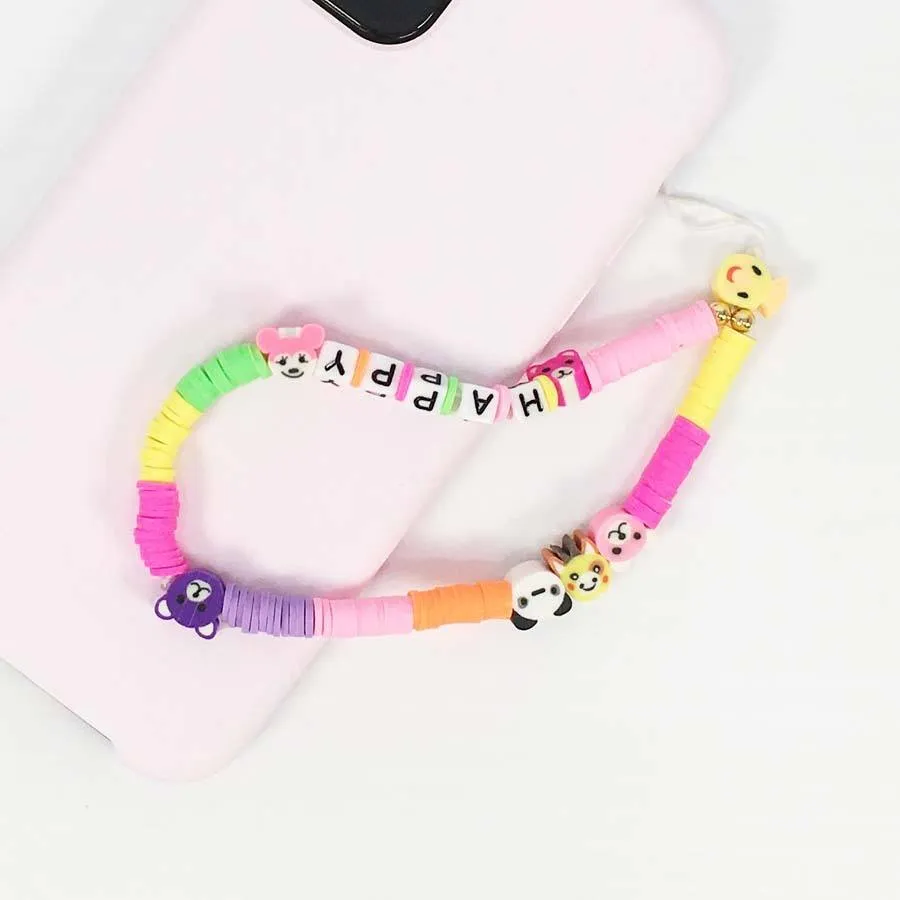 Happy Cute Animal Friends Beaded Phone Strap 2108 (12 units)