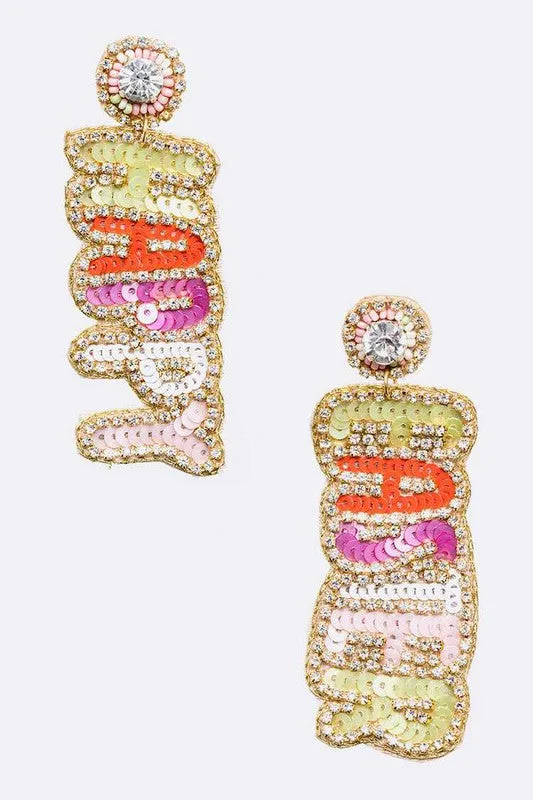 Happy Easter Beaded Iconic Earrings