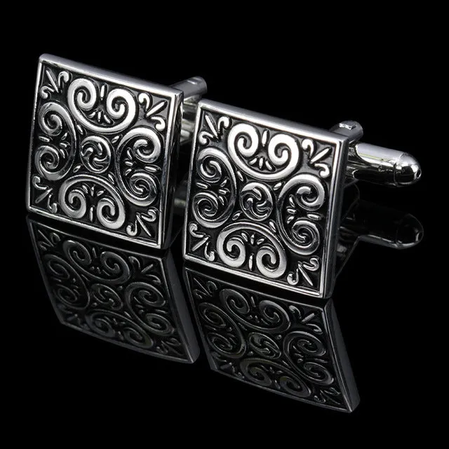 Hot!!! New high quality Vintage Wave Pattern Cuff Link Retro Exquisite Men's round Sleeve Nail hot style free shipping