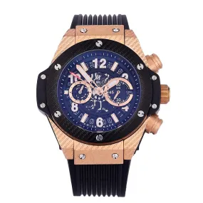 Hub Chronograph Rubber Strap Gold Watch