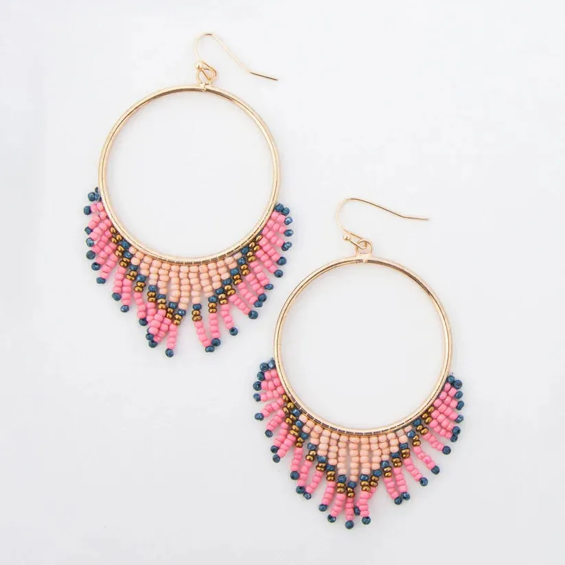 Irie Beaded Chandelier Hoop Earrings