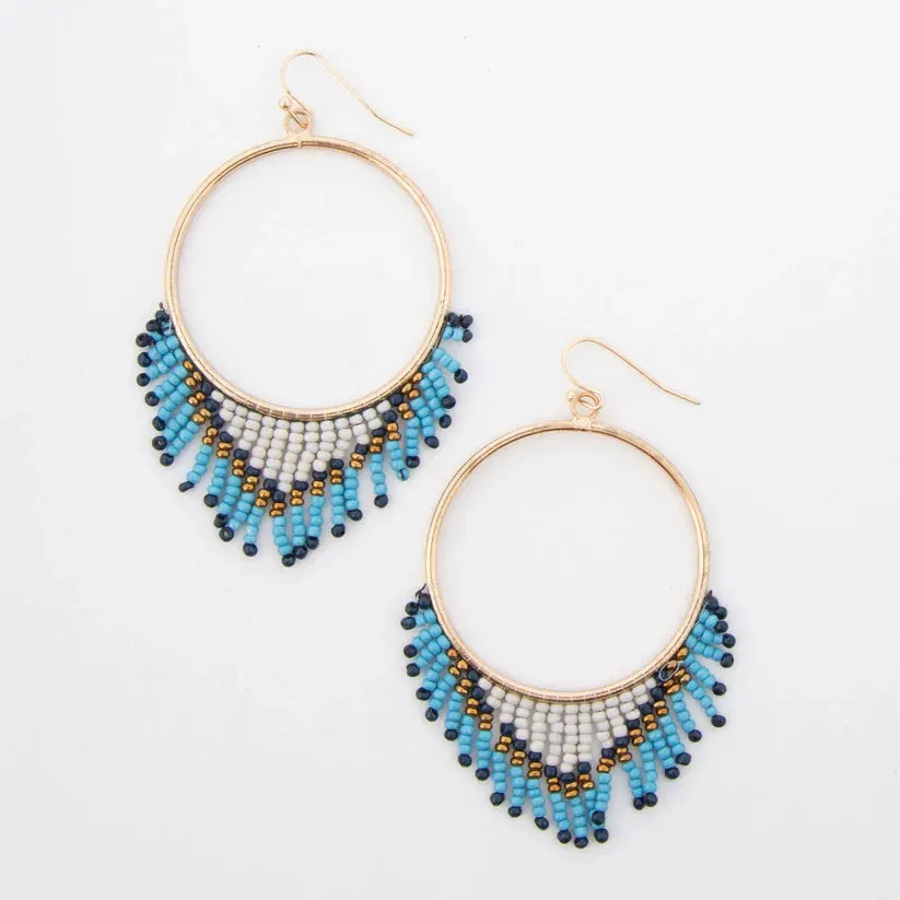 Irie Beaded Chandelier Hoop Earrings