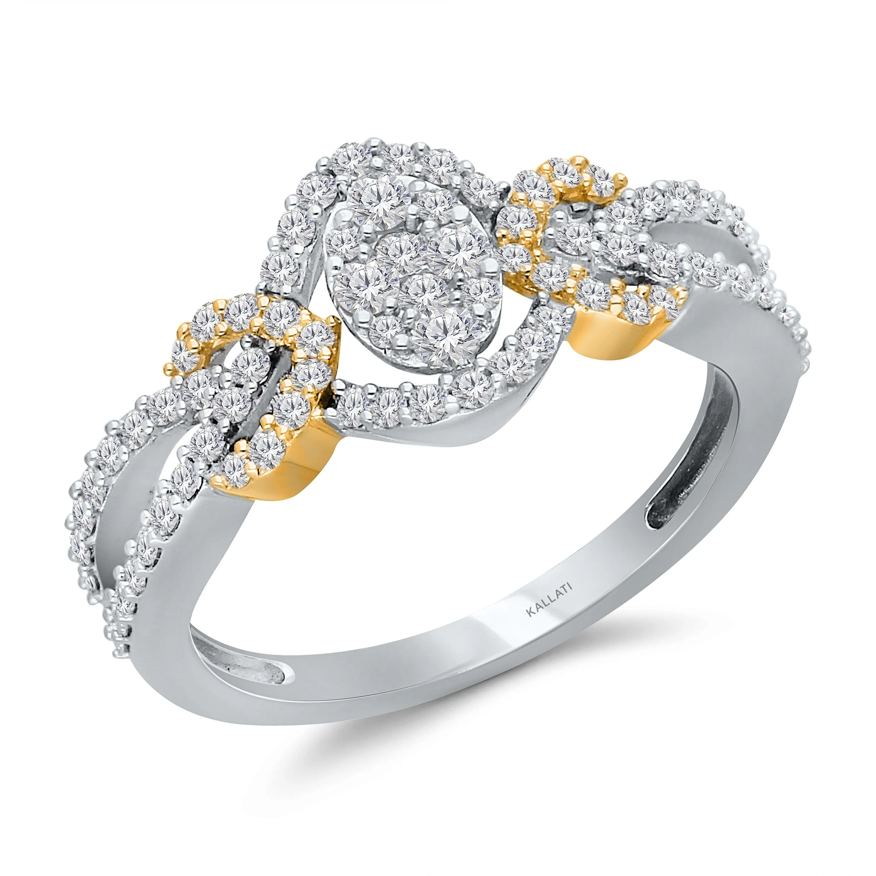 Kallati Eternal Diamond Ring in 14K Two-Tone Gold