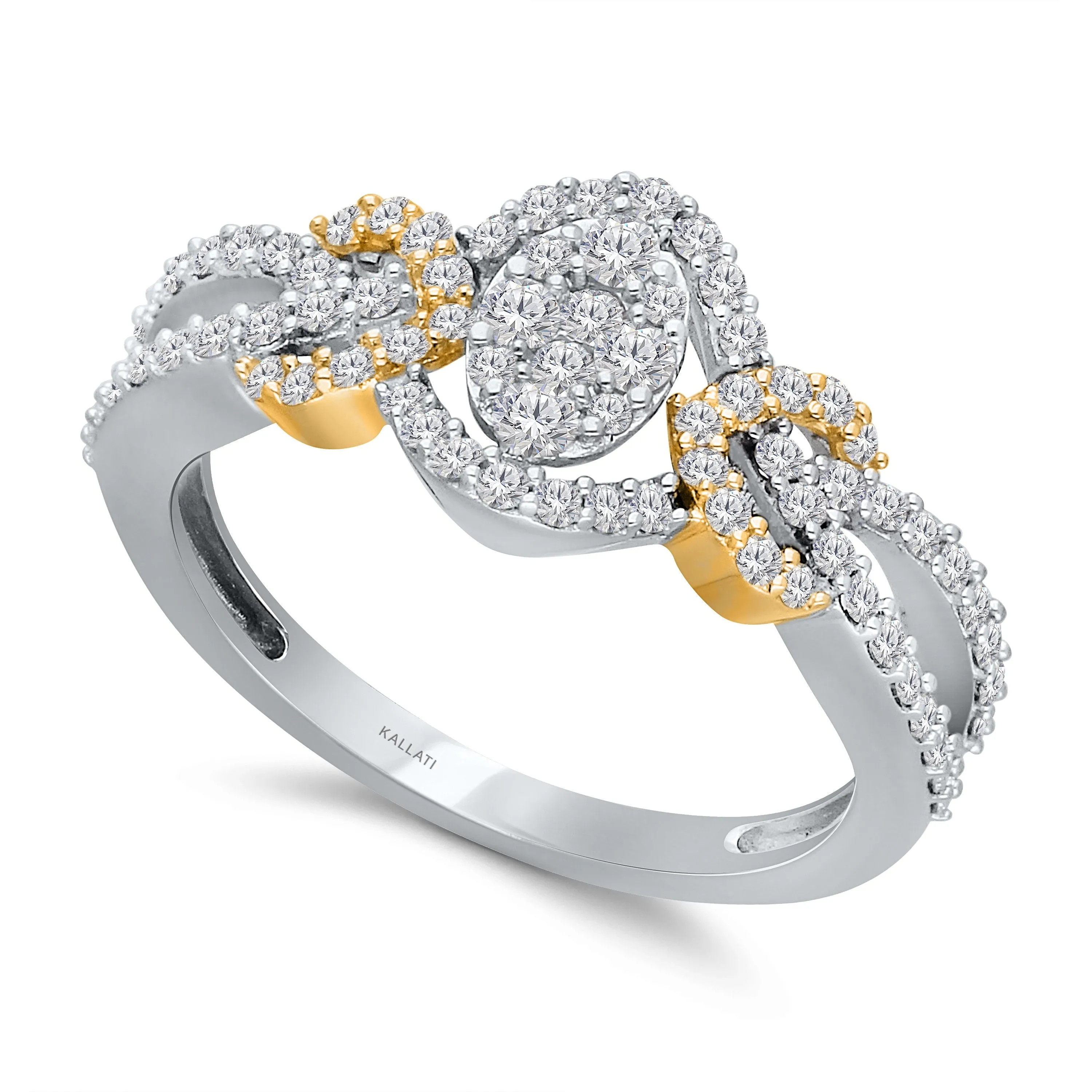 Kallati Eternal Diamond Ring in 14K Two-Tone Gold