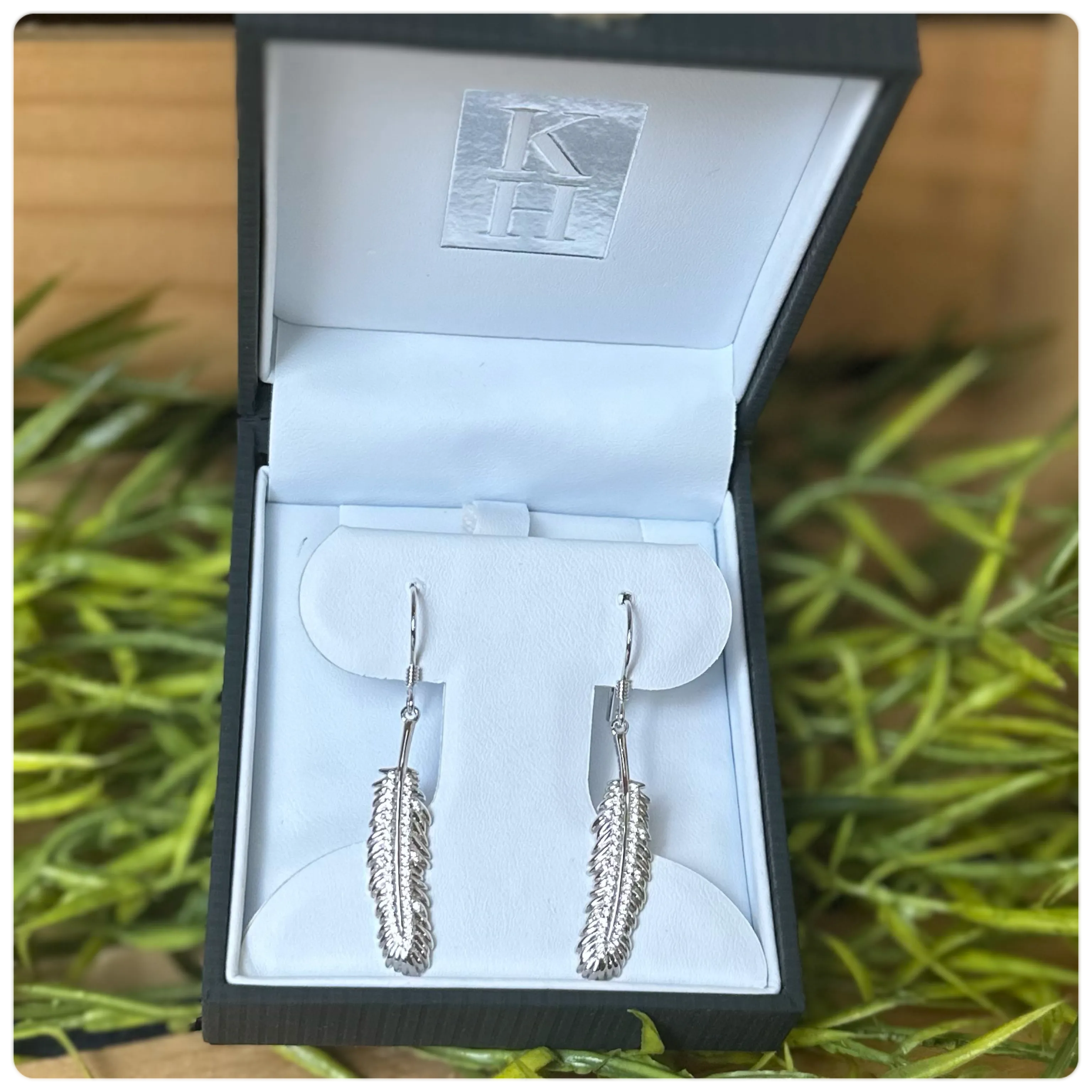 Kelly Herd Shimmering Feather Dangle Sterling Earrings