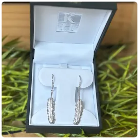 Kelly Herd Shimmering Feather Dangle Sterling Earrings