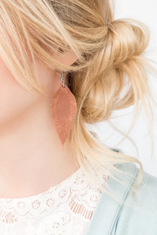 Leather Feathered Earrings | 6 Colors