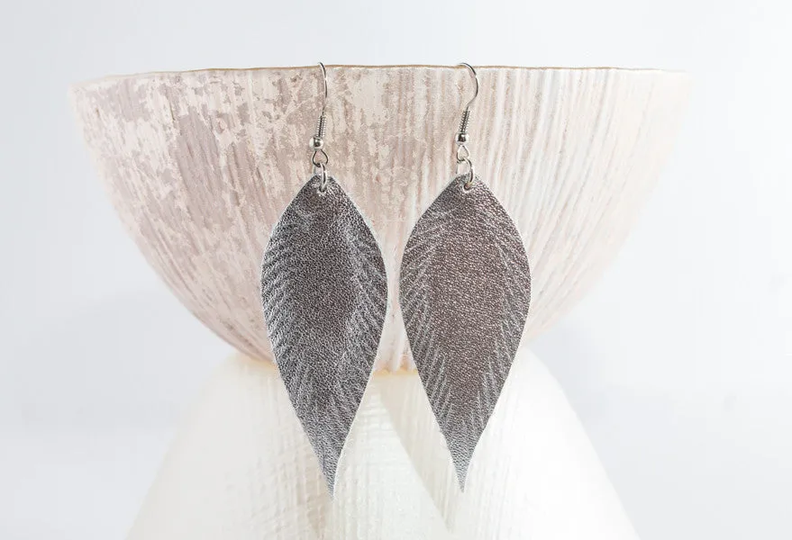 Leather Feathered Earrings | 6 Colors