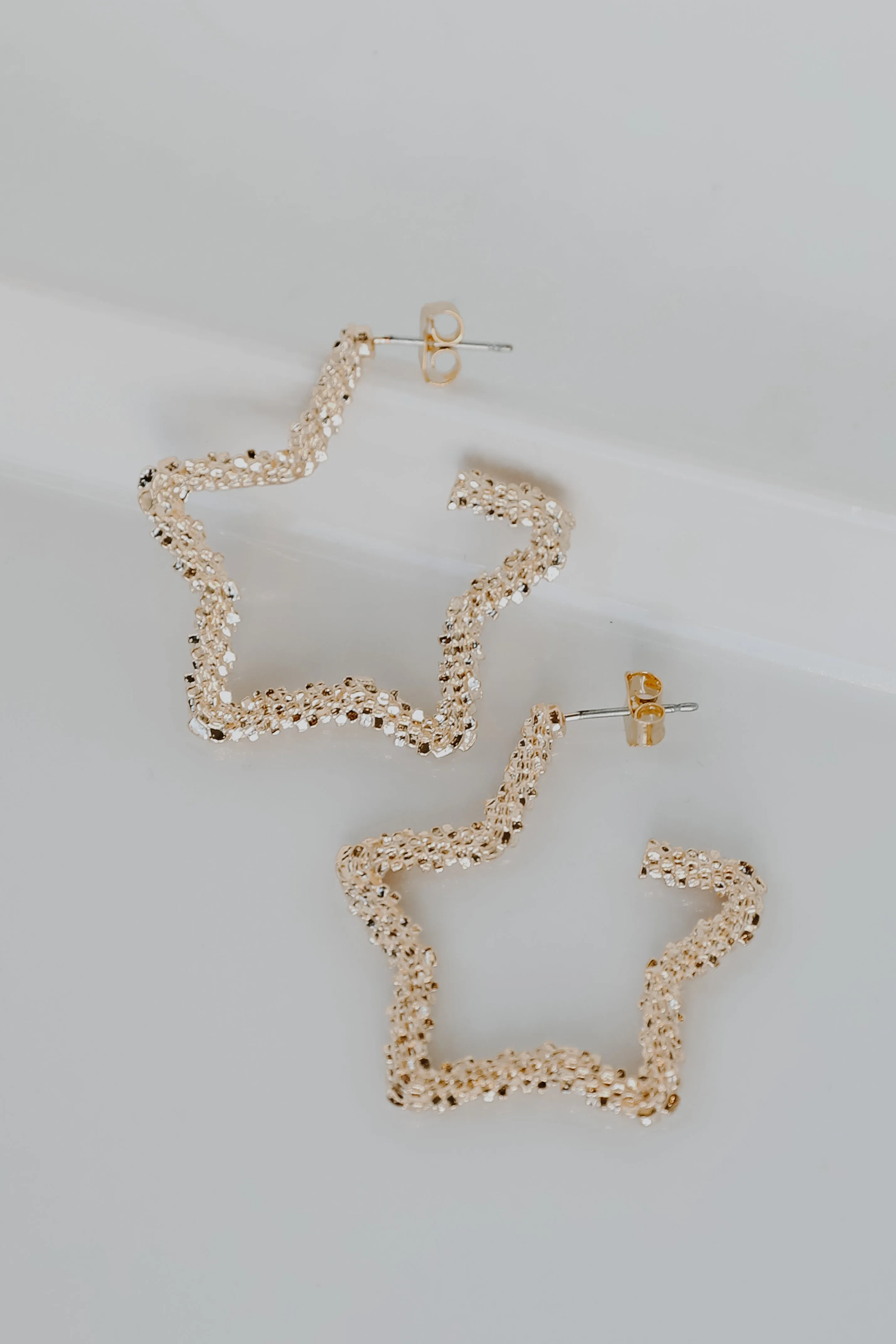 Leighton Gold Star Hoop Earrings