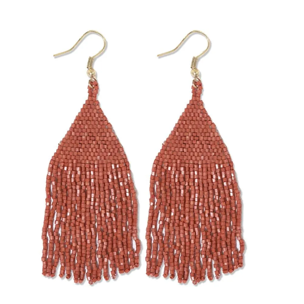 Lexie Solid Beaded Fringe Earrings