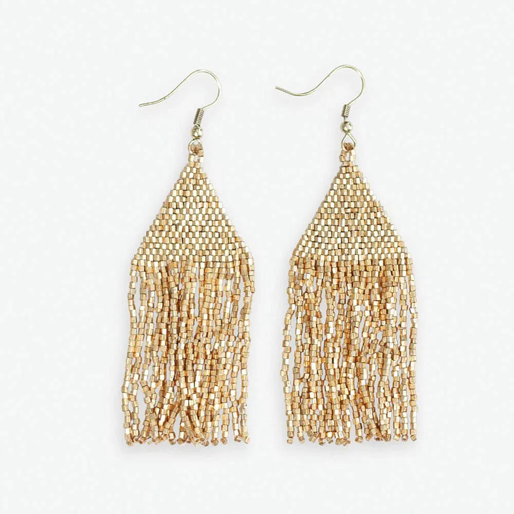 Lexie Solid Beaded Fringe Earrings