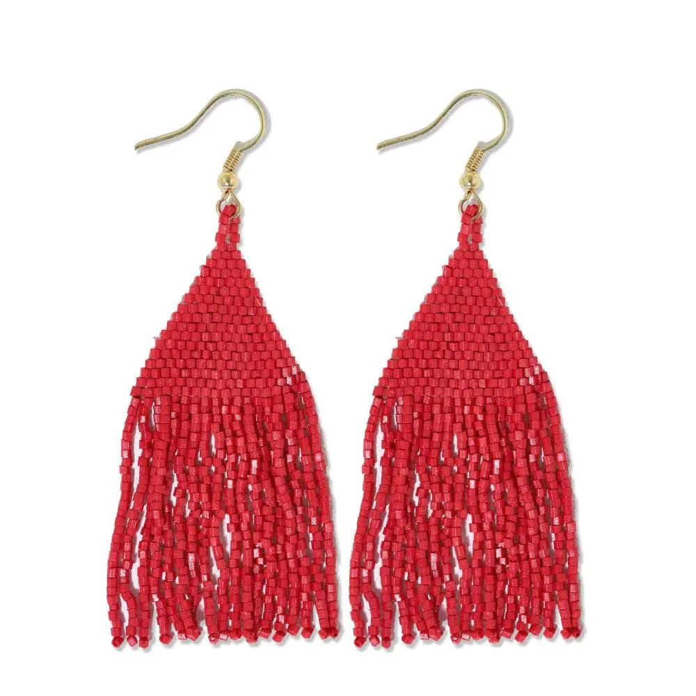 Lexie Solid Beaded Fringe Earrings