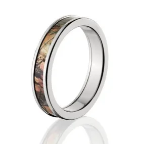 Licensed Realtree Camo Rings, Premium High Polish Finish Camo Bands, Cobalt Camo Rings