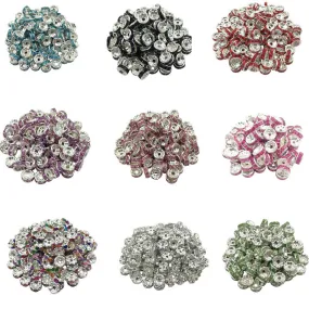 LNRRABC New! 5AAA  Quality 50 piece/lot Cheap Handmade Rhinestone Loose Crystal alloy Rondelle Spacer Beads LIF