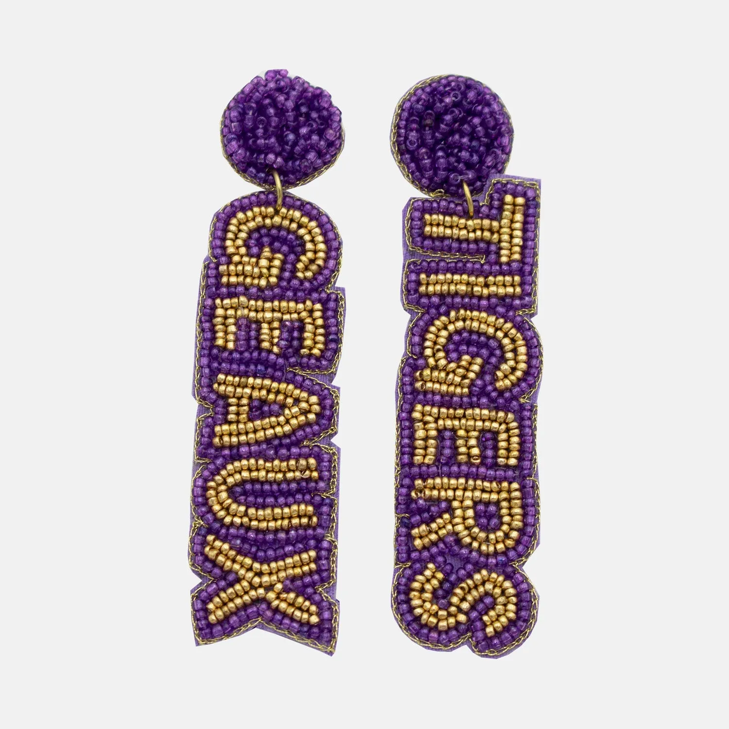 LSU Beaded Earrings