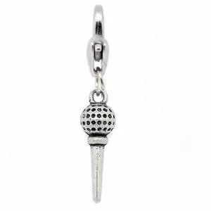 Microphone Pendant for European Clip on Charm Jewelry w/ Lobster Clasp