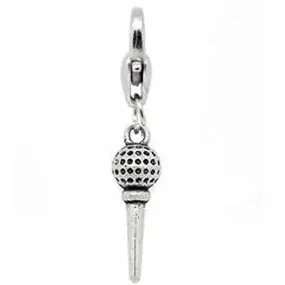 Microphone Pendant for European Clip on Charm Jewelry w/ Lobster Clasp