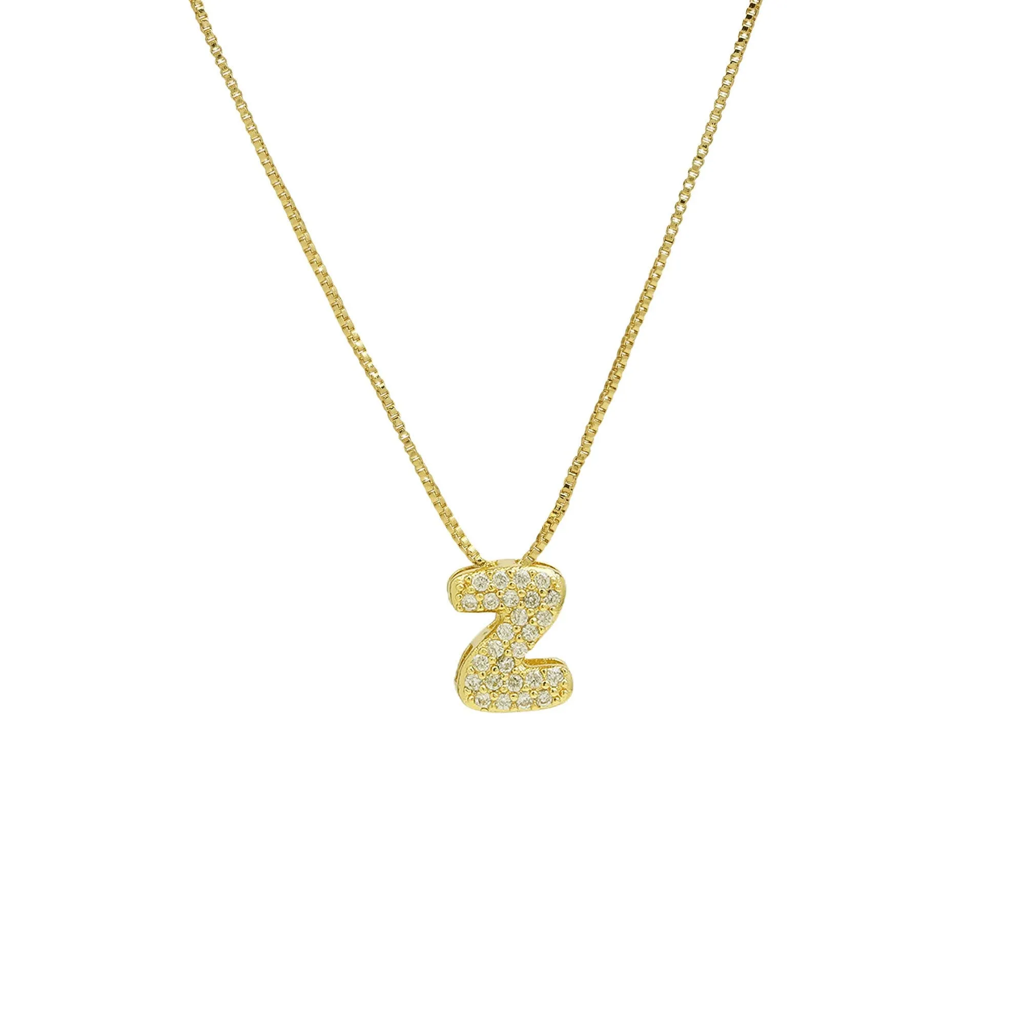 Mini CZ Initial Necklace with charms