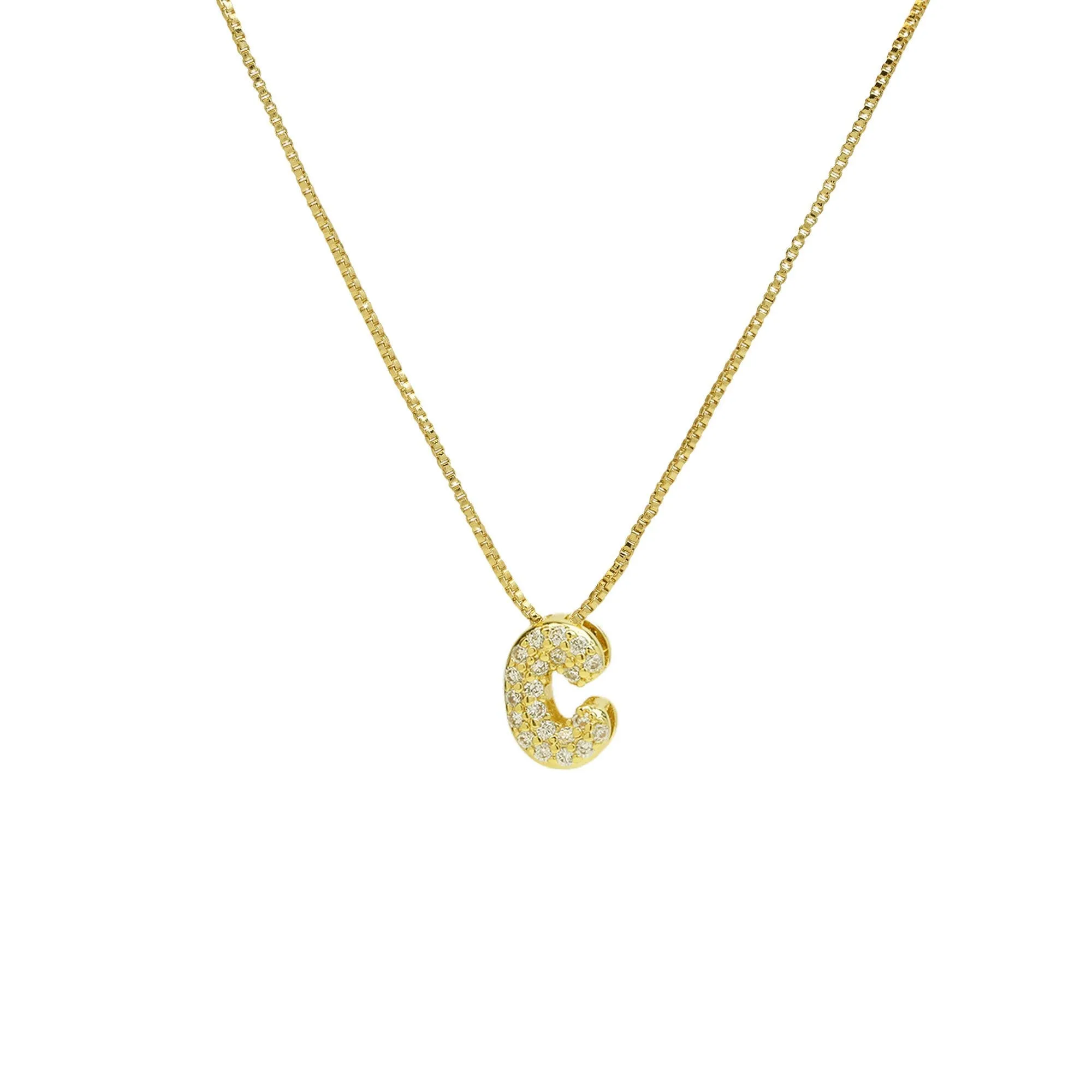 Mini CZ Initial Necklace with charms