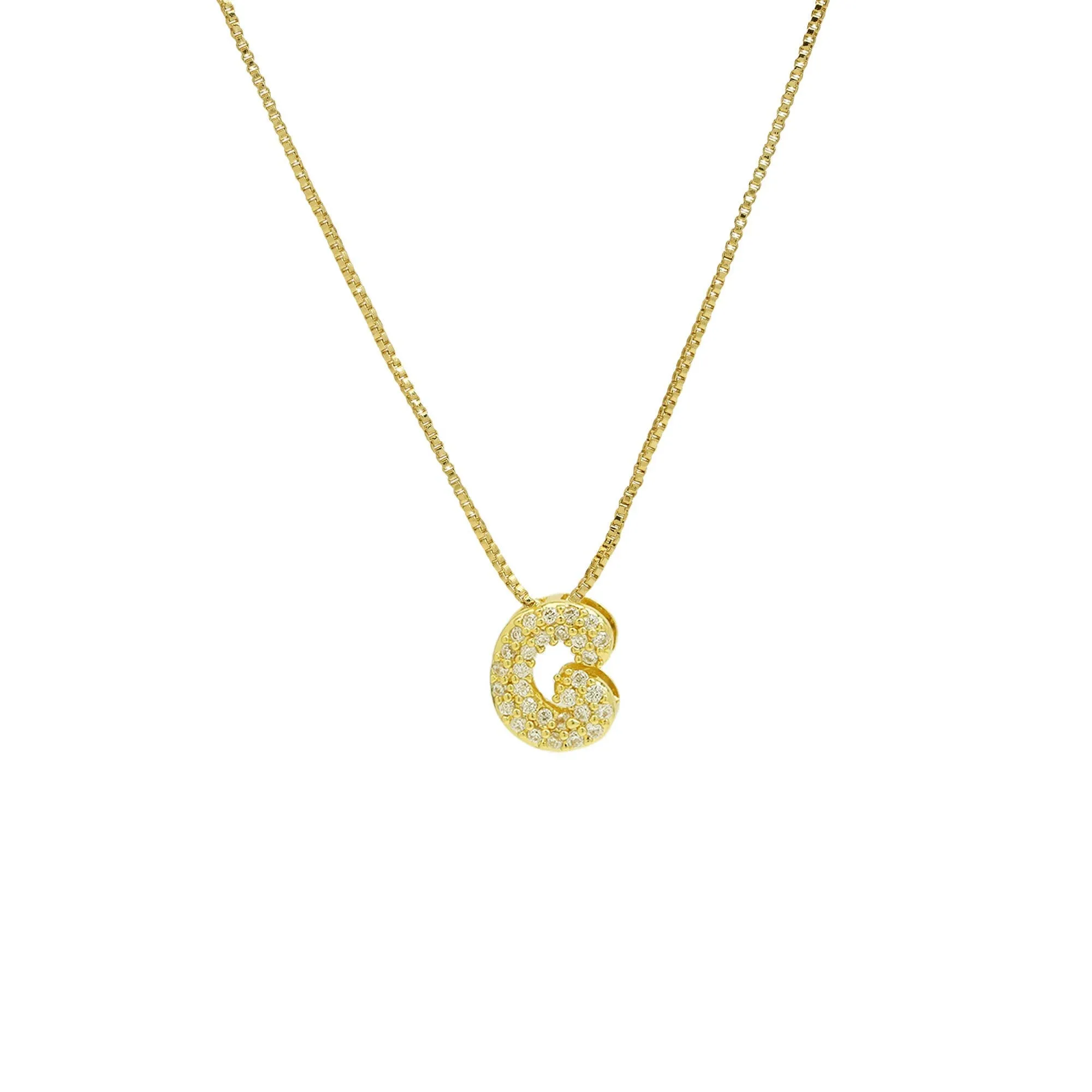 Mini CZ Initial Necklace with charms