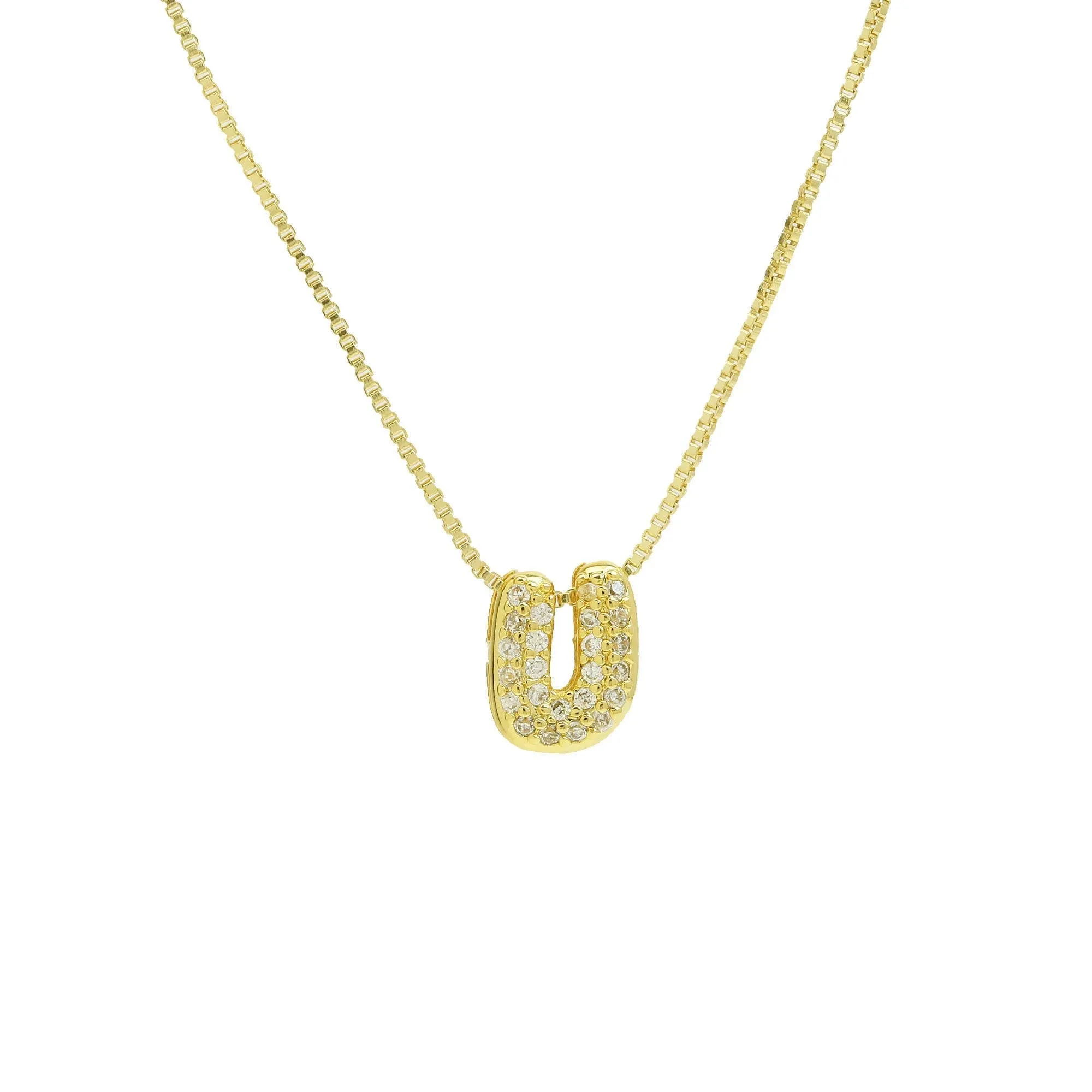 Mini CZ Initial Necklace with charms