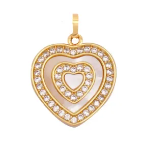 Mother of Pearl Heart Charm For Charm Necklace & Bracelet