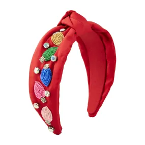 Mud Pie Women Holiday Beaded Headband in Red