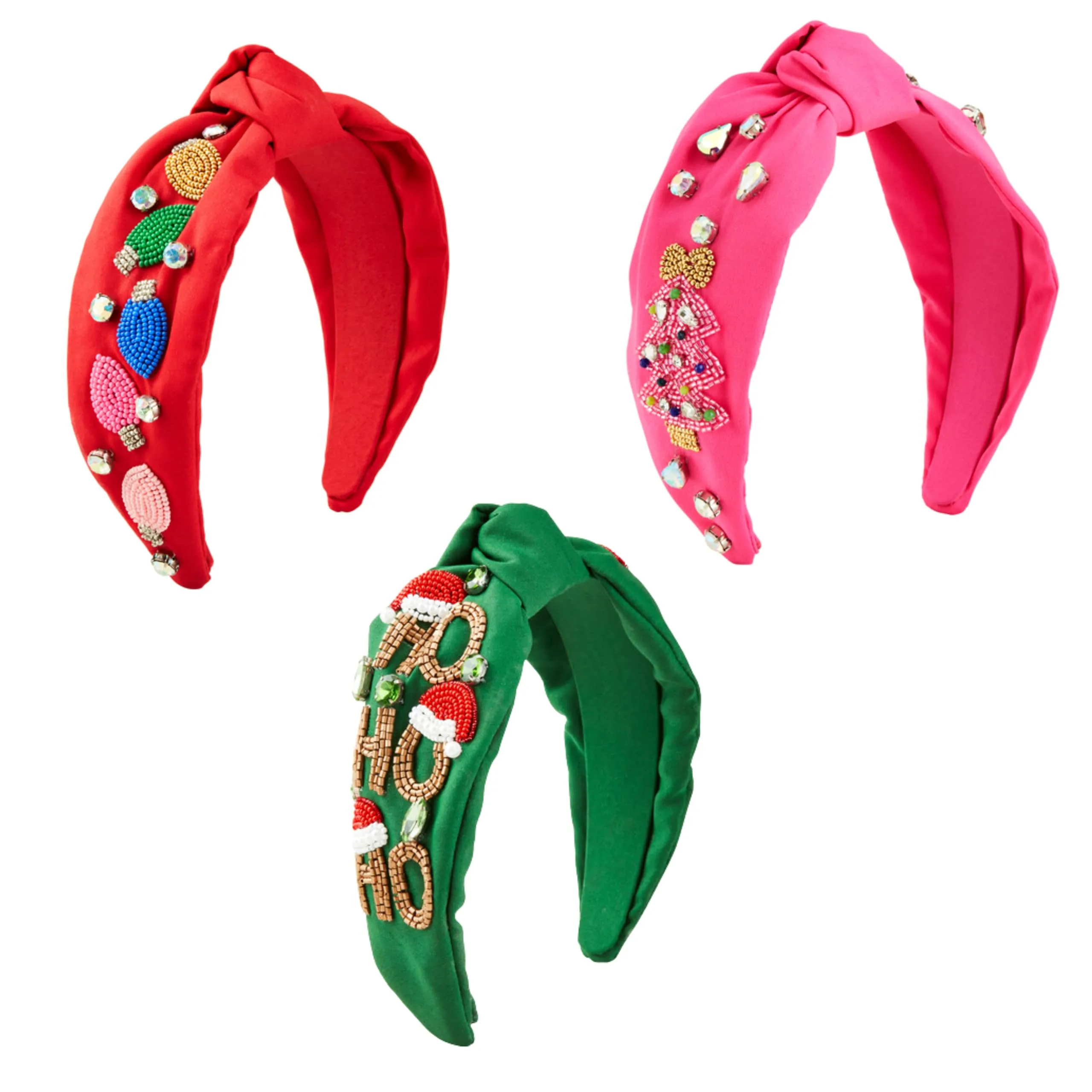 Mud Pie Women Holiday Beaded Headband in Red