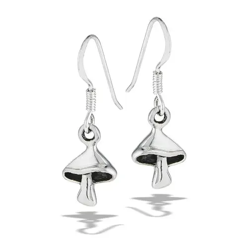 Mushroom Sterling Silver Earrings