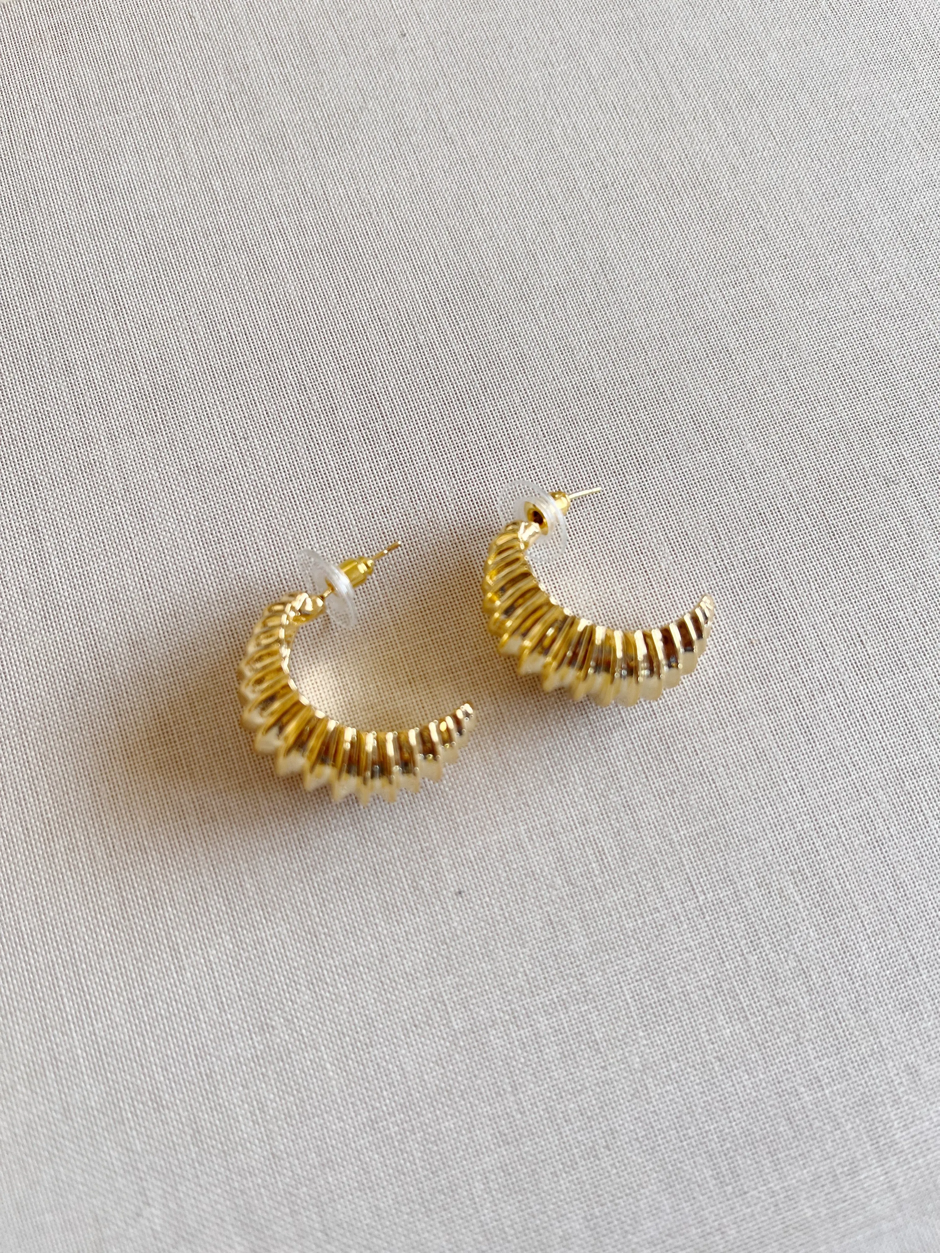 Nevaeh Textured Hoop Earrings