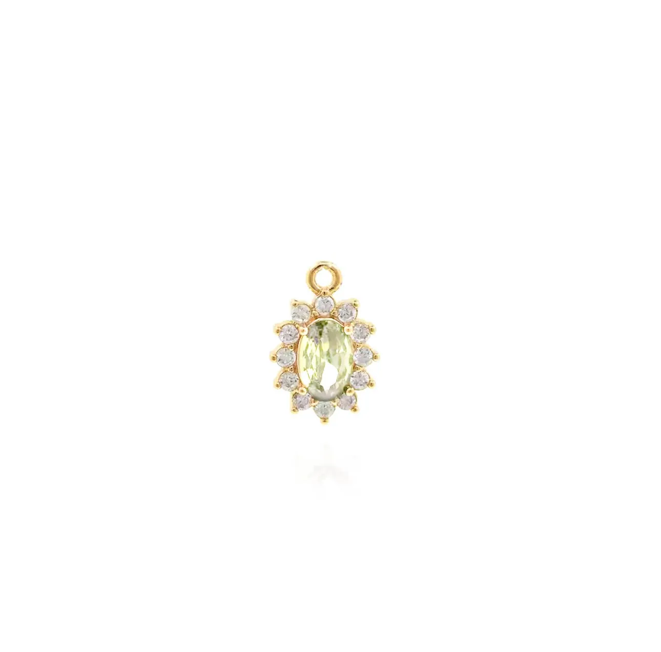 Oval Green Zircon Charm For Charm Necklace & Bracelet