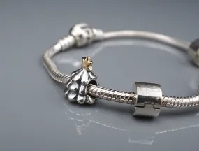 Pandora Loaded Charm Bracelet Sterling Silver 14k Football Tree Turtle 7" BS2712