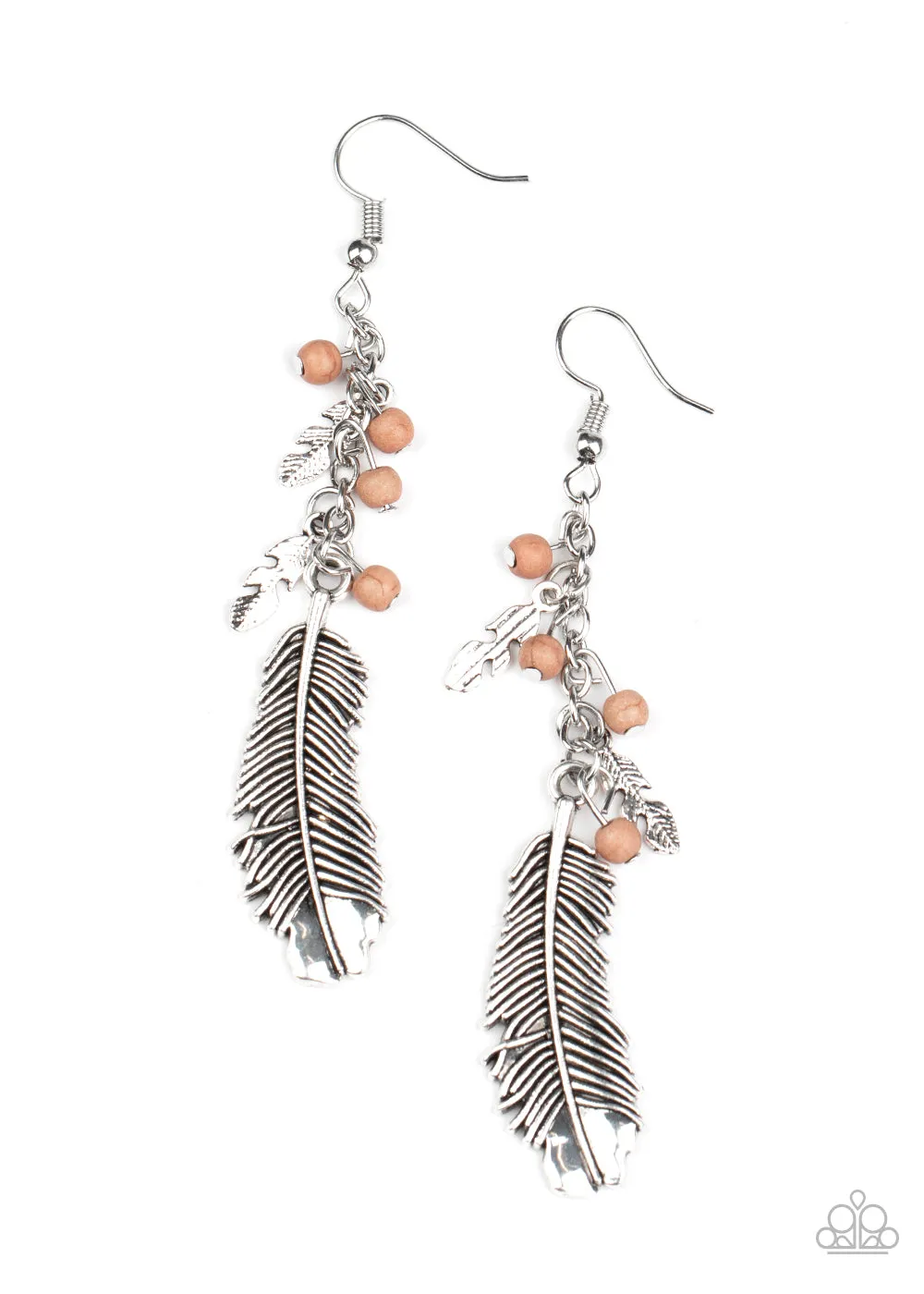 Paparazzi Accessories - Find Your Flock - Brown Earrings