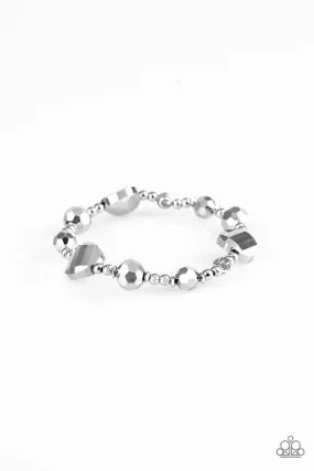 Paparazzi Bracelet ~ Starry-Eyed Elegance - Silver