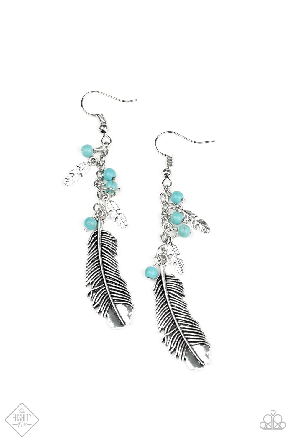 Paparazzi Earring ~ Find Your Flock - Blue - Fashion Fix Aug2020