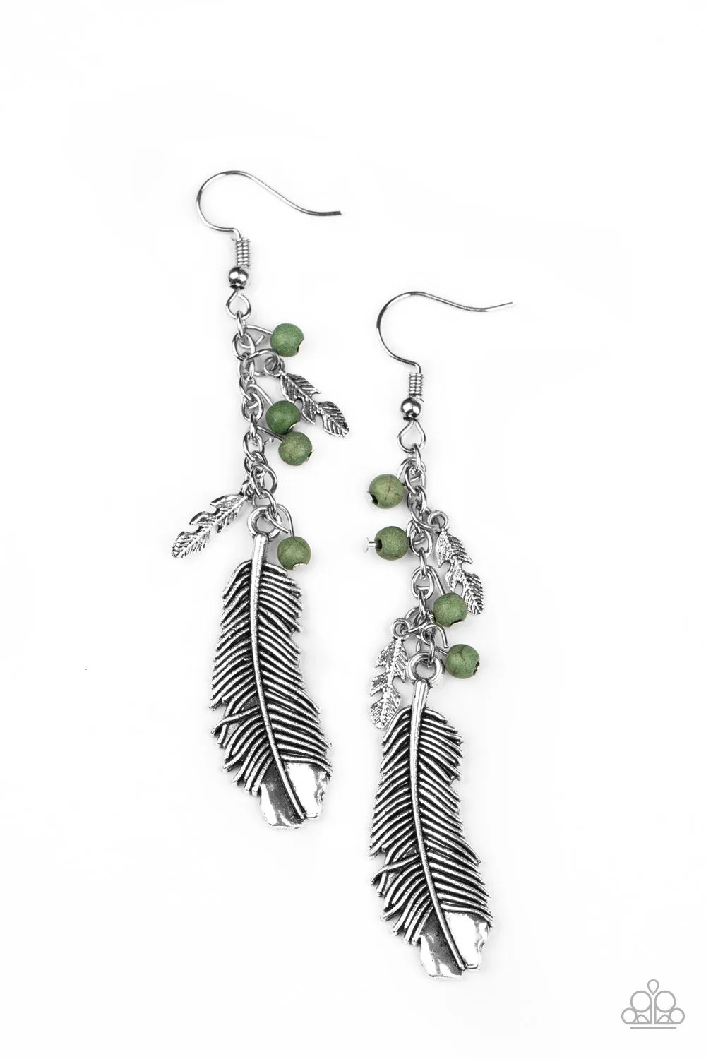 Paparazzi Earring ~ Find Your Flock - Green