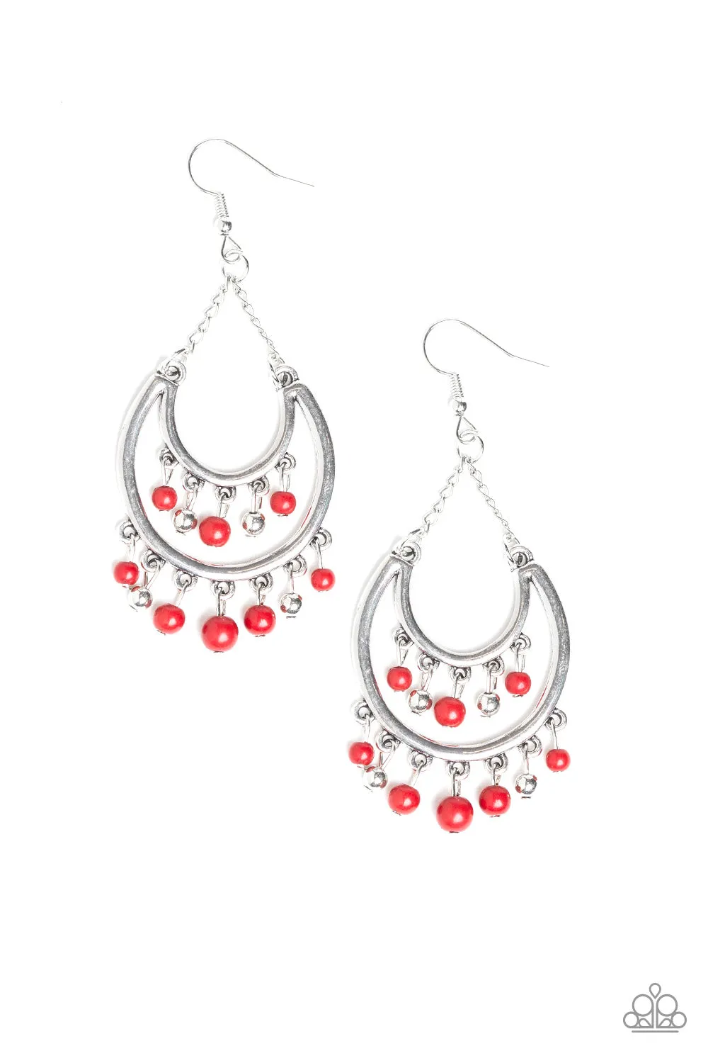 Paparazzi Earring ~ Free-Spirited Spirit - Red