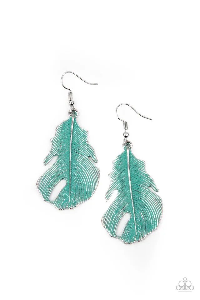 Paparazzi Earring ~ Heads QUILL Roll - Blue