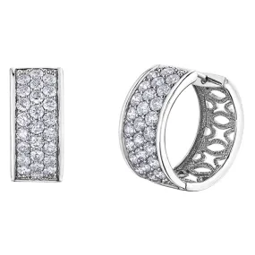 Pavé Set Diamond Hoop Earrings