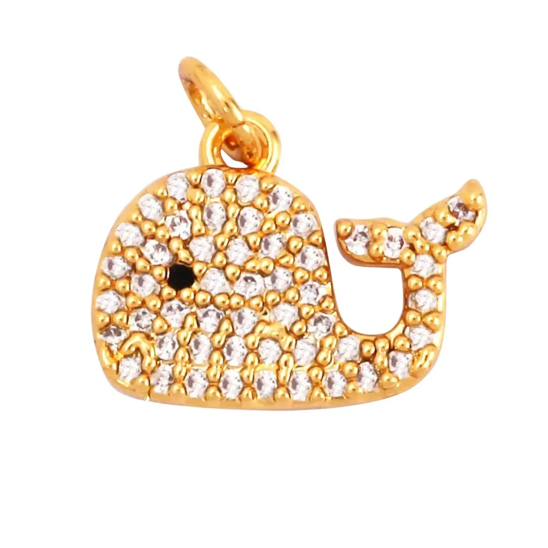 Pave Whale Charm For Charm Bar & Charm Necklaces