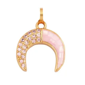 Pink Horn Charm For Charm Bar & Charm Necklaces